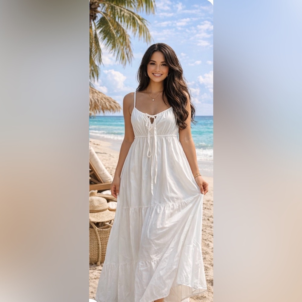 Chic White/cream Beach Maxi Dress